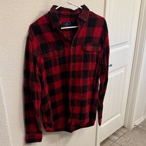 George Men's Red and Black Checkered Shirt